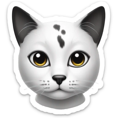 Black and white cat with beauty mark sticker