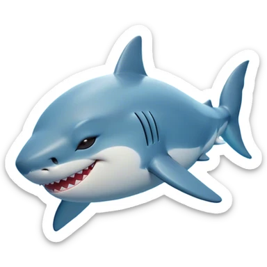 Meme-Worthy Cute Sleeping Shark Portrait Emoji, Head resting peacefully with a contented smile, showcasing a powerful, sleek build and a luxuriously soft streamlined body, eyes shut in a serene, restful drift, Simplified yet hilariously adorable features, highly detailed, glowing with a soft, drowsy light, high shine, relaxed and utterly lovable, stylized with an air of playful laziness, bright and heartwarming, soft glowing outline, capturing the essence of a comically sleepy shark, so meme‐worthy it feels like it could instantly become the next viral sensation of adorable oceanic slumber! sticker