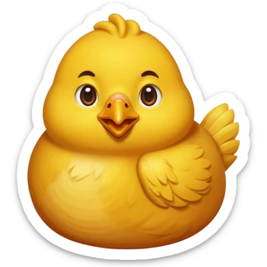 Cree moi un emoji poulet qui mange du poulet  sticker