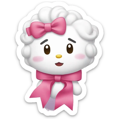 Sanrio character with ribbon sticker