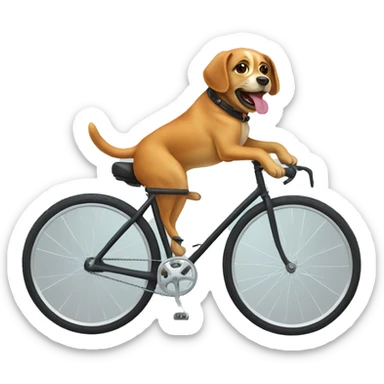 dog on a bike sticker