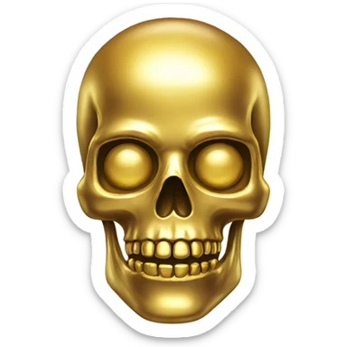 Chrome gold skull sticker