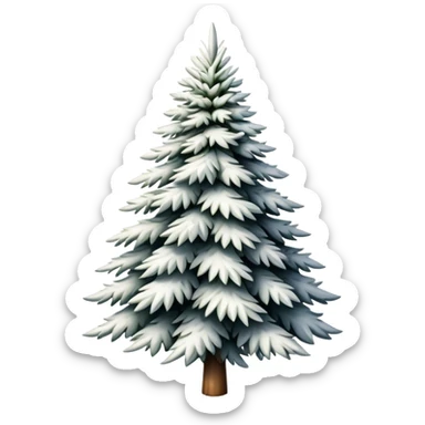  actual white fir christmas tree isolated.  sticker