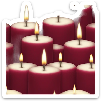 3 Dark red velvet candles sticker