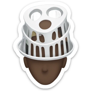 Laundry basket on man’s head sticker