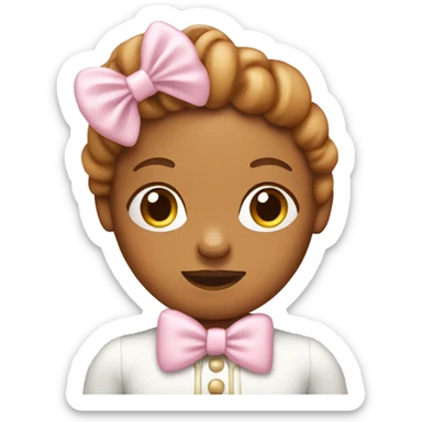 Pastel gingerbread girl in light pink bow sticker