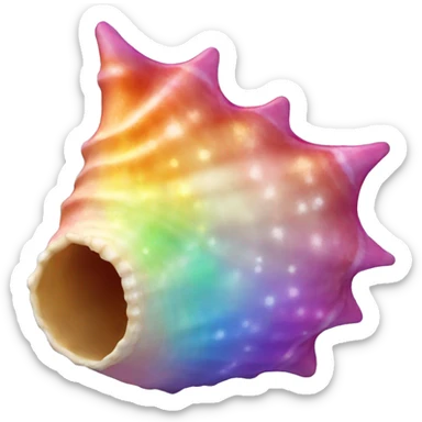 Sparkling rainbow conch sticker