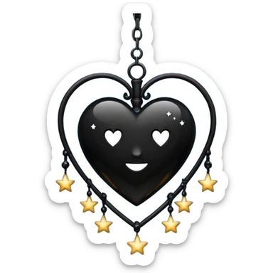 emo heart with night sky and dark chandelier sticker