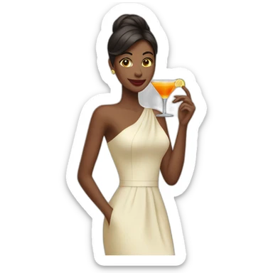 Woman cocktail dress with drink sticker