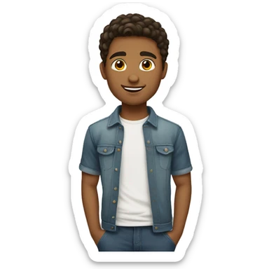 Brunette college boy short hair sticker