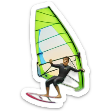 windsurfer jumping a wave sticker