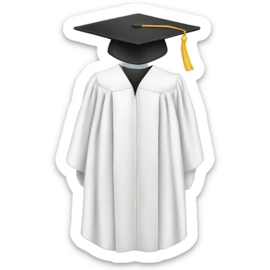 White graduation gown  sticker