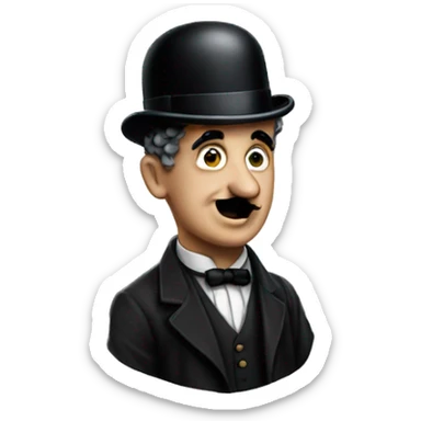 charlie chaplin without hat sticker