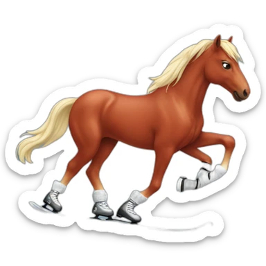 Red Horse ice skating sticker