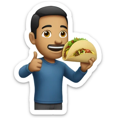 Karim qui mange un tacos  sticker