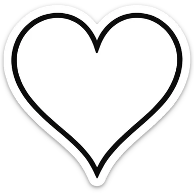 Minimalist illustration of a heart drawn with a single continuous line Integrated into the heart’s line, the letters ‘N’ and ‘K’ appear subtly, as part of the drawing itself, collor black sticker
