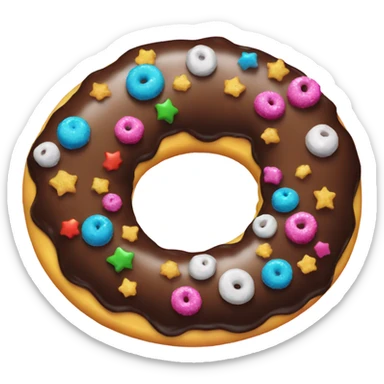 Space donut with planet sprinkles sticker