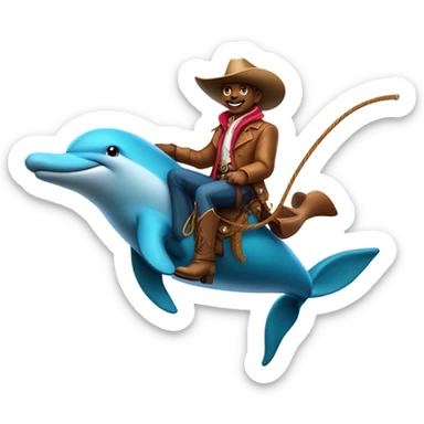 a cowboy riding a dolphin sticker