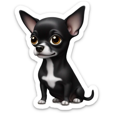 a full black chihuahua sticker