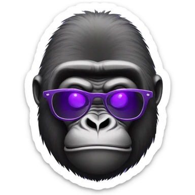 gorilla with purple glasses sticker