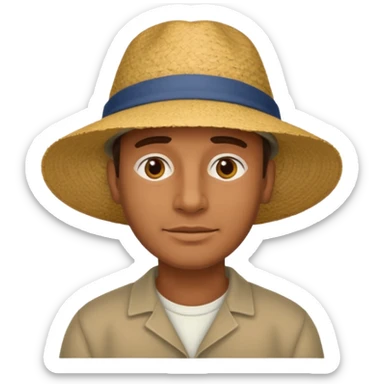 homme créole réunionnais  avec chapeau embouteillage  sticker