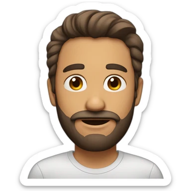 Hombre con barba, pelo canoso sticker