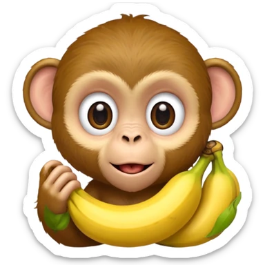 retarded looking monkey sucking a banana sticker