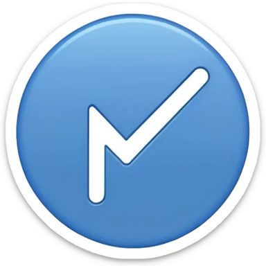 Blue circle with a tick in the middle sticker