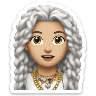 I am a whitr girl Use my image i am Deborah as a Queen of rock with jewelry sticker