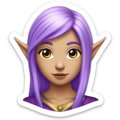 elf-girl-purple-hair-and-pointy-ears sticker