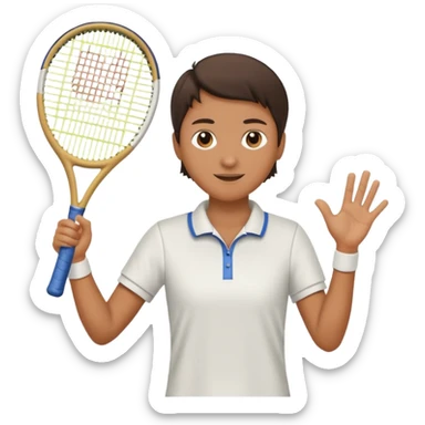 Tennis player waving racquet  sticker