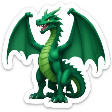 Dark green muscular dragon sticker