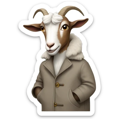 goat wearing a coat sticker