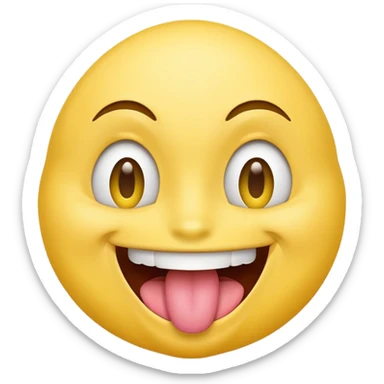 yellow face with tongue sticking out to the side sticker