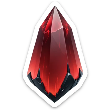 obsidian shard with a black and crimson gradient, glowing edges sticker