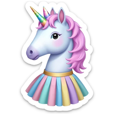 Unicorn with a skirt on sticker