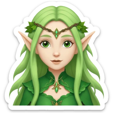 woman elf with leafy clothes sticker