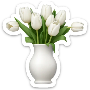 White tulips  sticker