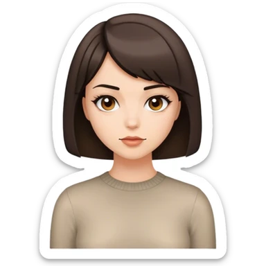 beautiful brunette woman with a bob haircut posing sticker