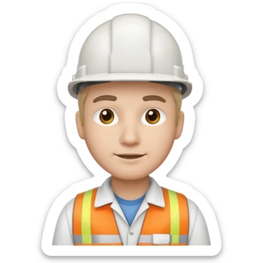 white hard hat engineer sticker