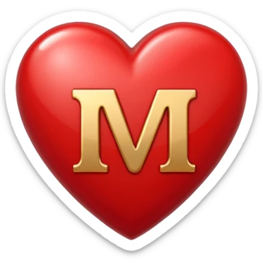 Crear a Heart with an M in the middle sticker