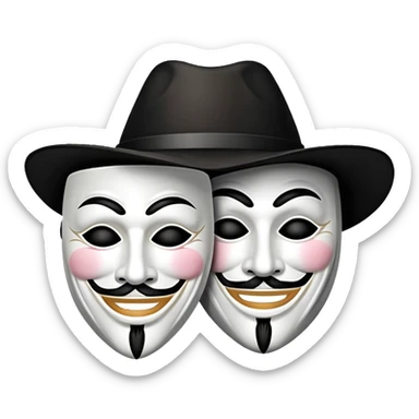 comedy masks guy fawkes masks icon sticker