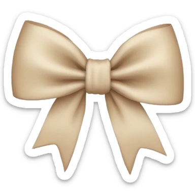 beige bow  sticker