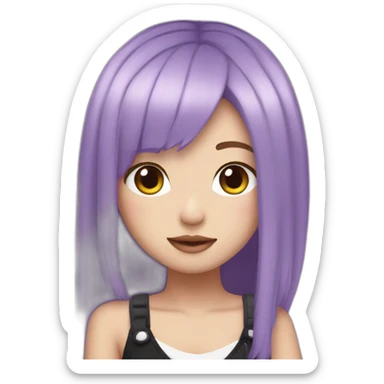 Blackpink members with soft purple hair  sticker