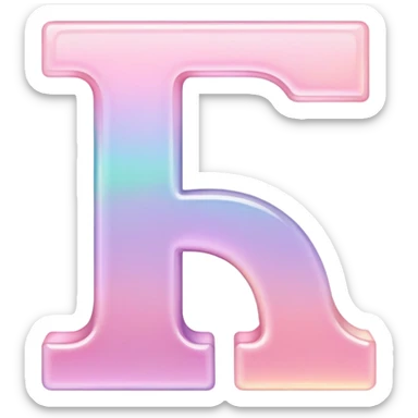 Iridescent pastel pink romantic formal elegant sophisticated cultured neat pretty beautiful nifty Font setting icon with letter I sticker