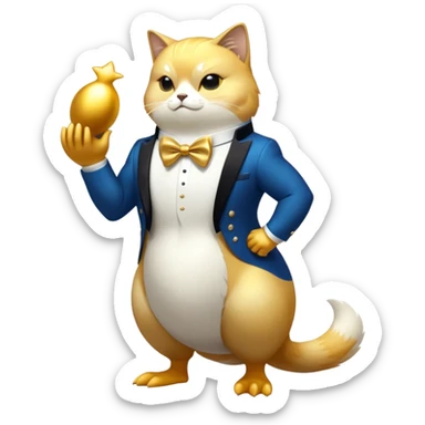 King Kong Super duper Transcendent celestial infinity cosmic galactic energy Mega neon unicorn dragon hydra hyper rare golden penguin Golden Divine god angel Omni Black and white Super muscular Buff sigma Gigachad cat full body tuxedo colored  sticker