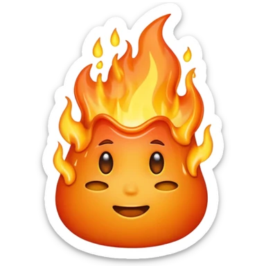 a flame that burns a fat body  sticker