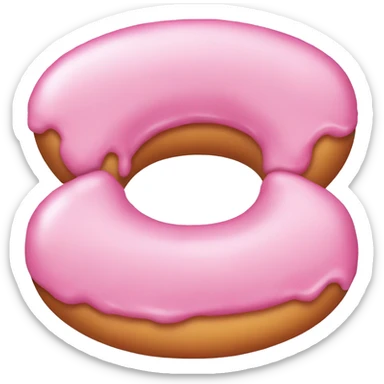 a donut with a light pink topping and no hole in the middle sticker
