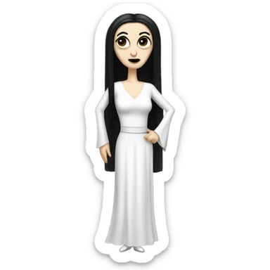 Tall realistic thin Morticia Addams Princess Leia in white ballet  sticker