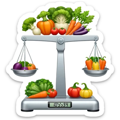 scale with symbol keys for vegetables from the front sticker
